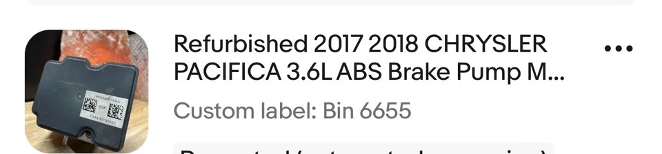 Refurbished 2017 2018 CHRYSLER PACIFICA 3.6L ABS Brake Pump Module | 68330875AA - Image 4 of 4