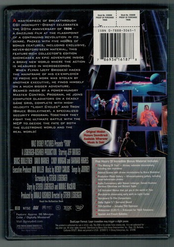 Disney's TRON 1982 Jeff Bridges Bruce Boxleitner Cindy Morgan 2-DISC DVD SET - Picture 2 of 2