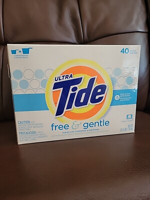Ultra Tide Free & Gentle Powder Laundry Detergent 56 OZ, 40 Loads, NEW Box