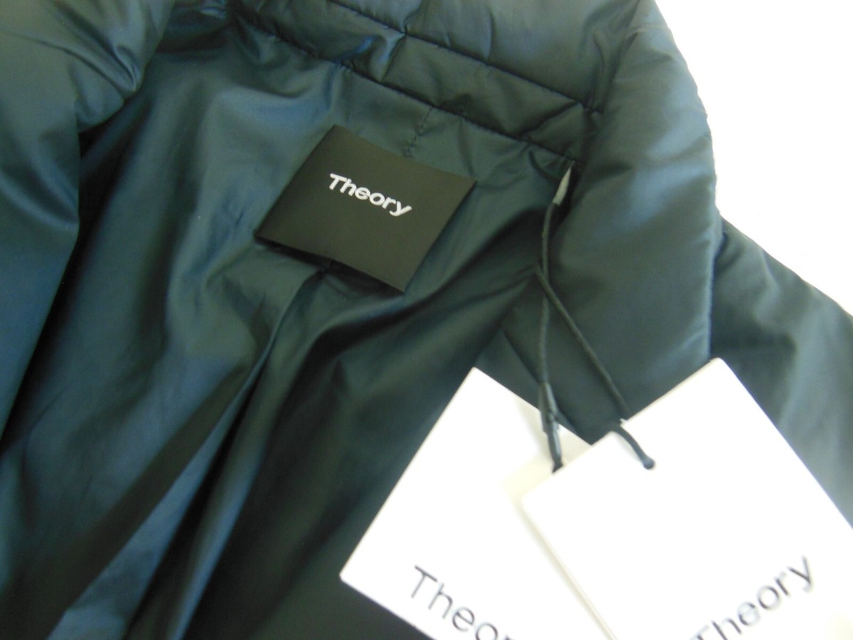 新品 Theory FEATHER POLY 2 BLAZER PUFFER THEORY Women's Blazer Puffer Pale Navy Size Large Feather