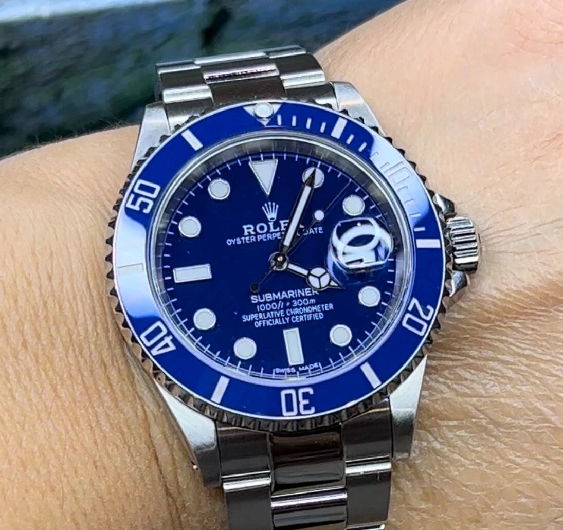 Rolex Submariner 40mm 16610 Blue Smurf Bezel Dial 4 116619LB Ceramic Insert Mint