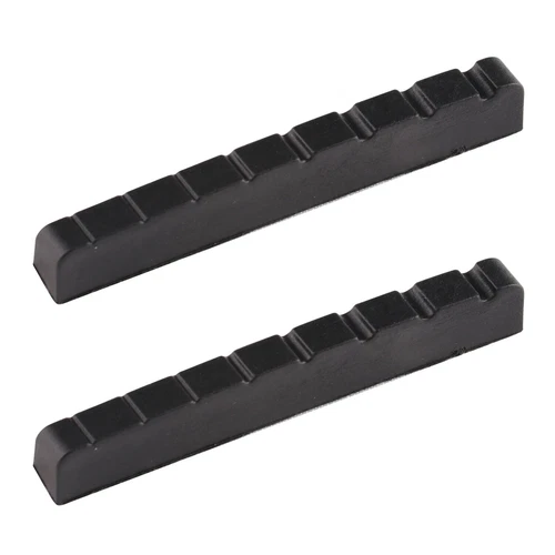 8 String Graphite Guitar Nut Pre-Slotted Top Nut 54 x 9 x 6mm Black 2Pcs