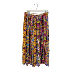 Vintage Peripherals Maxi Skirt One Size Colorful Floral Boho Pleated