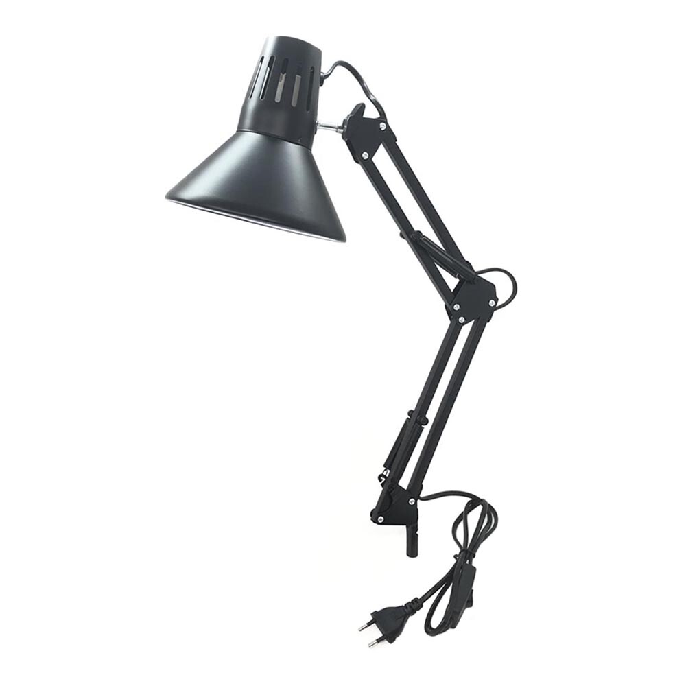 Lampada piantana da terra porta lampadina e27 casa ufficio lume nero foto 4
