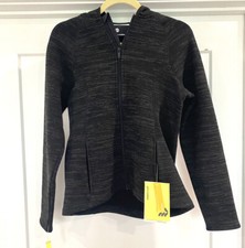 All in Motion Heather Black Gray Fitted Zip H...