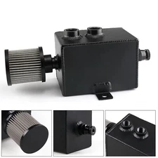 2L Universal Oil Catch Can Reservoir Tank Breather Filter Baffled 10AN Fitting 