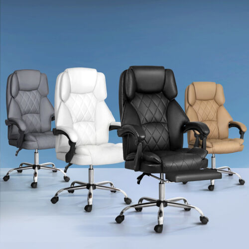 Artiss Executive Office Chair Computer Desk Gaming Chairs Footrest Recline - Picture 8 of 36