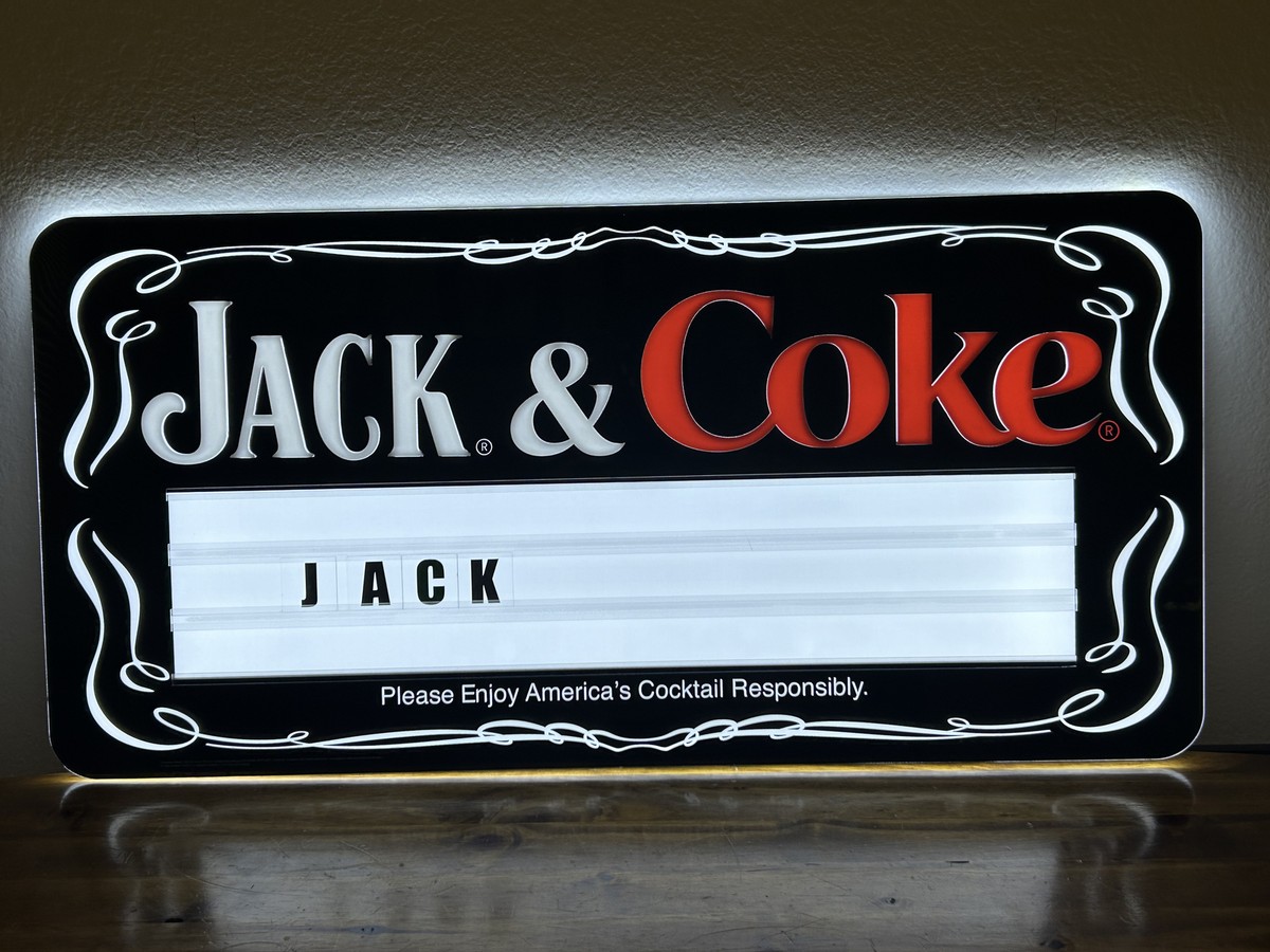 Coca-Cola ウォールサイン 看板 3点セット JACK AND COKE MARQUEE LED SIGN JACK DANIEL'S AND COCA COLA LIGHTED