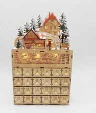 Beautiful Martha Stewart Christmas DIY Paint Advent Calendar House Wood LED
