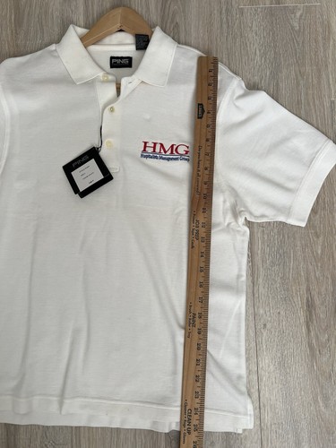 NWT PING Polo Shirt Button White Men's Sz S HMG Hospital Management Group Logo - Picture 5 of 17