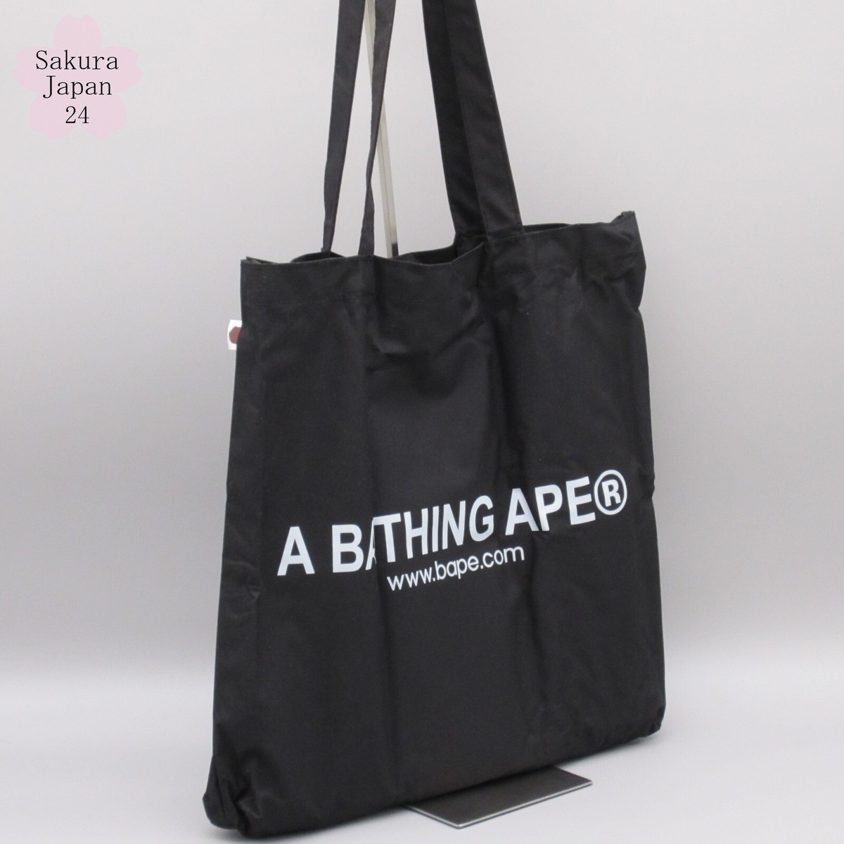BAPE A Bathing Ape Tote Bag Black APE HEAD Print smart April