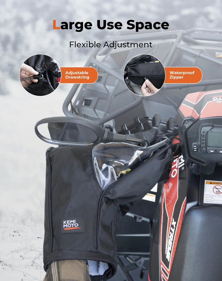 Par de guanteletes manillar moto de nieve guantes manguitos para motocicleta Skidoo Polaris Foto 3 de 4