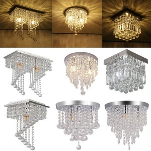 New Crystal Ceiling Light Led Pendant Lamp Flush Mount Chandelier