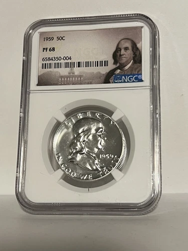 1959 Proof Franklin Half Dollar - NGC PF 68 Benjamin Franklin Label