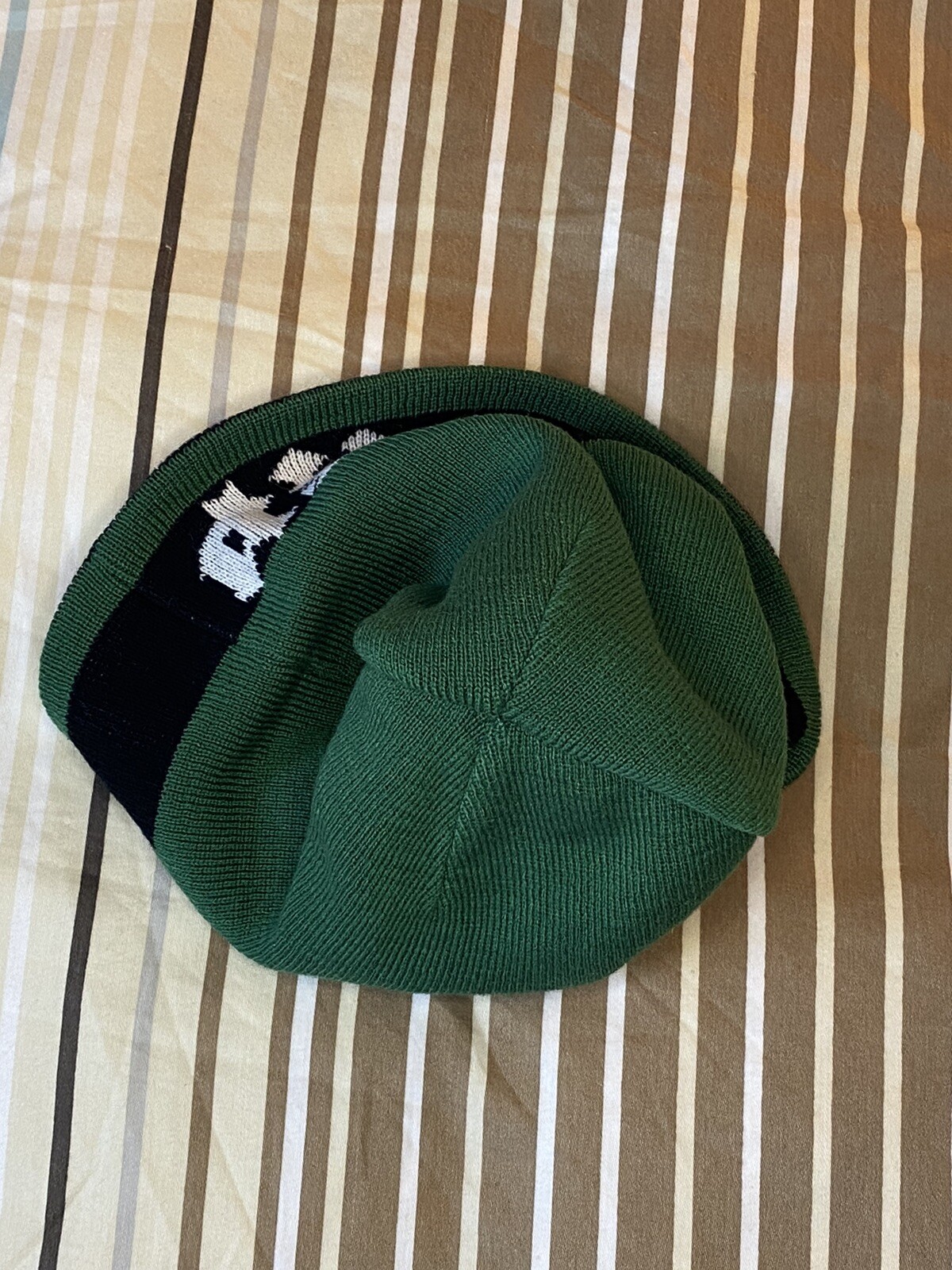 Vintage FLIP Skateboards Beanie Reversible black green RARE