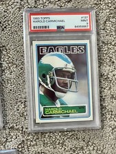 PSA 9 MINT FOOTBALL CARD 1983 TOPPS HAROLD CARMICHAEL EAGLES LOW POP