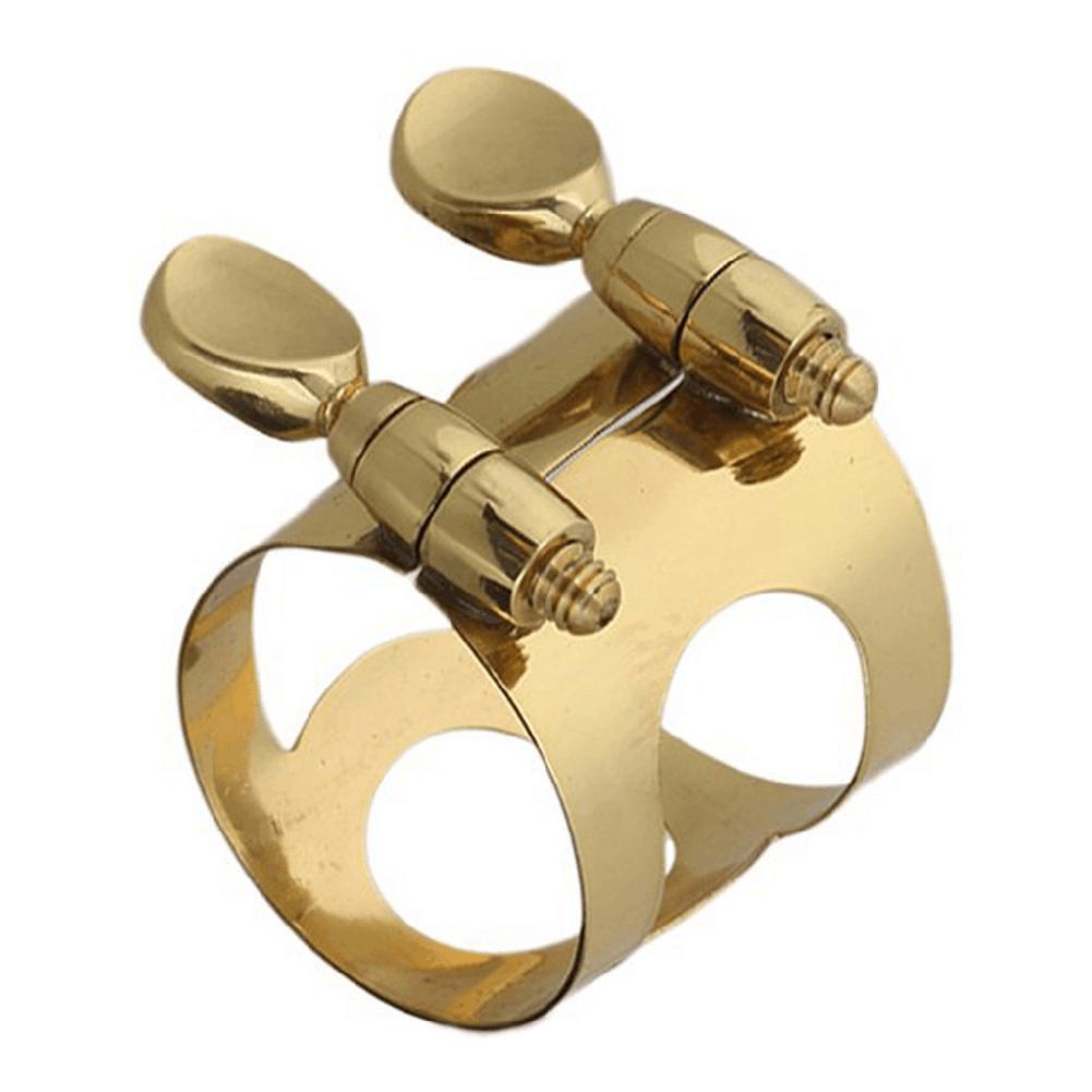 Sax Saxophone Mouthpiece Ligature Clip with Screws Gold for Saxophone