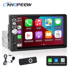 Autoradio Singola 1 DIN 7" con Apple CarPlay/Android Auto FM Bluetooth USB Mic