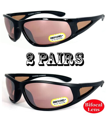 INNER BIFOCAL NIGHT / DAY DRIVING YELLOW / AMBER LENS READING GLASSES SUN READER