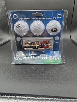 LinksWalker Georgia Bulldog ...Divot Tool 3 Ball Gift Pack NEW