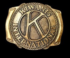 Vintage Kiwanis International Belt Buckle 1970s