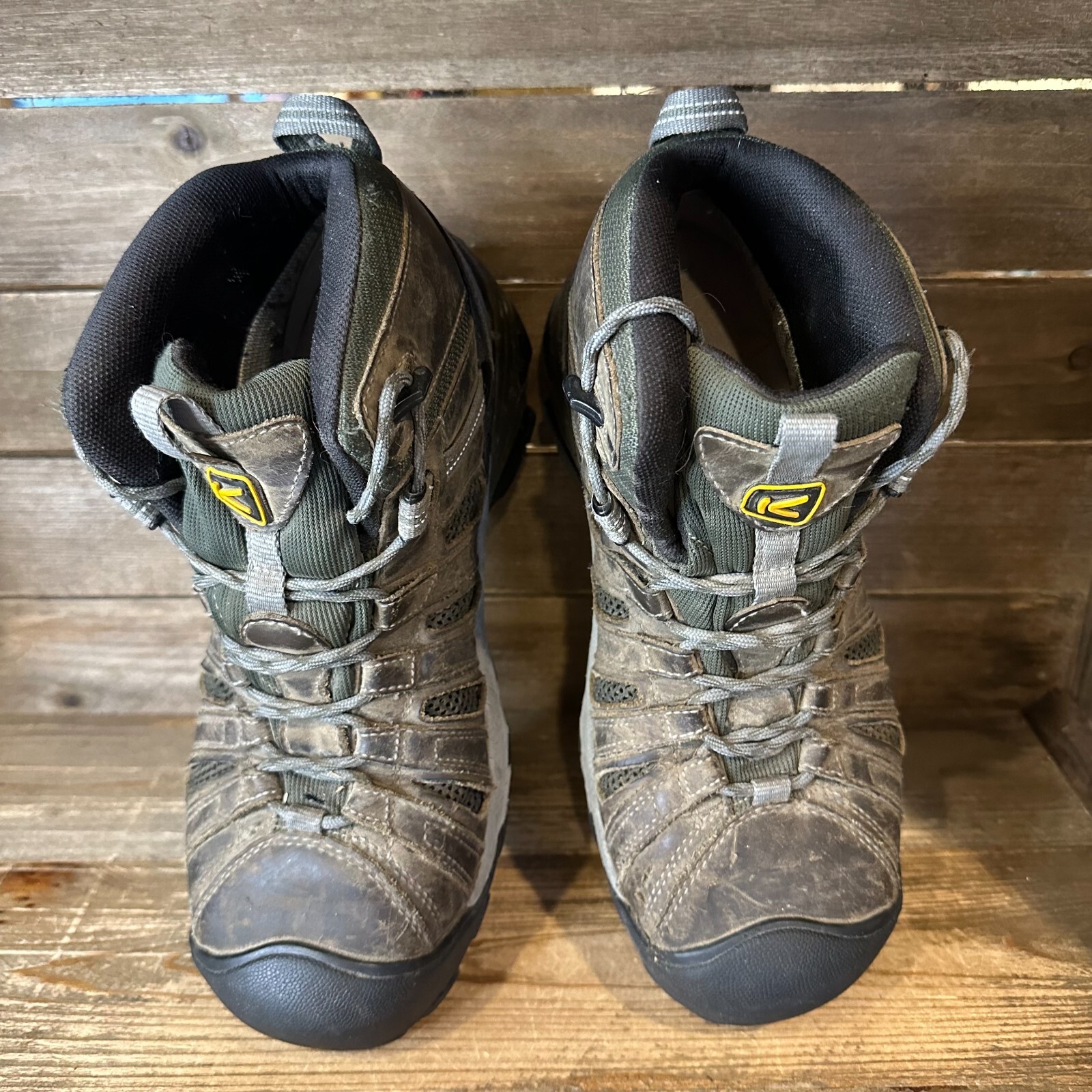 Scarpe da trekking uomo Keen Utility Flint punta acciaio pelle marrone misura 8 5 D