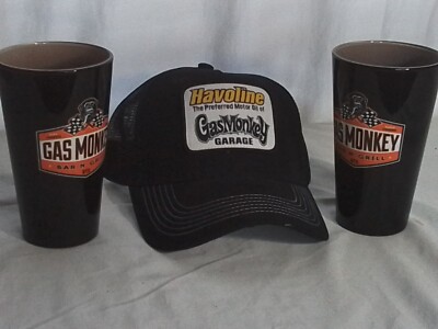 Gas Monkey Garage Bar & Grill Beer Glass and New Havoline Gas Monkey Cap