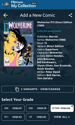 MARVEL COMICS WOLVERINE #15 (1989) 1ST PRINT F+