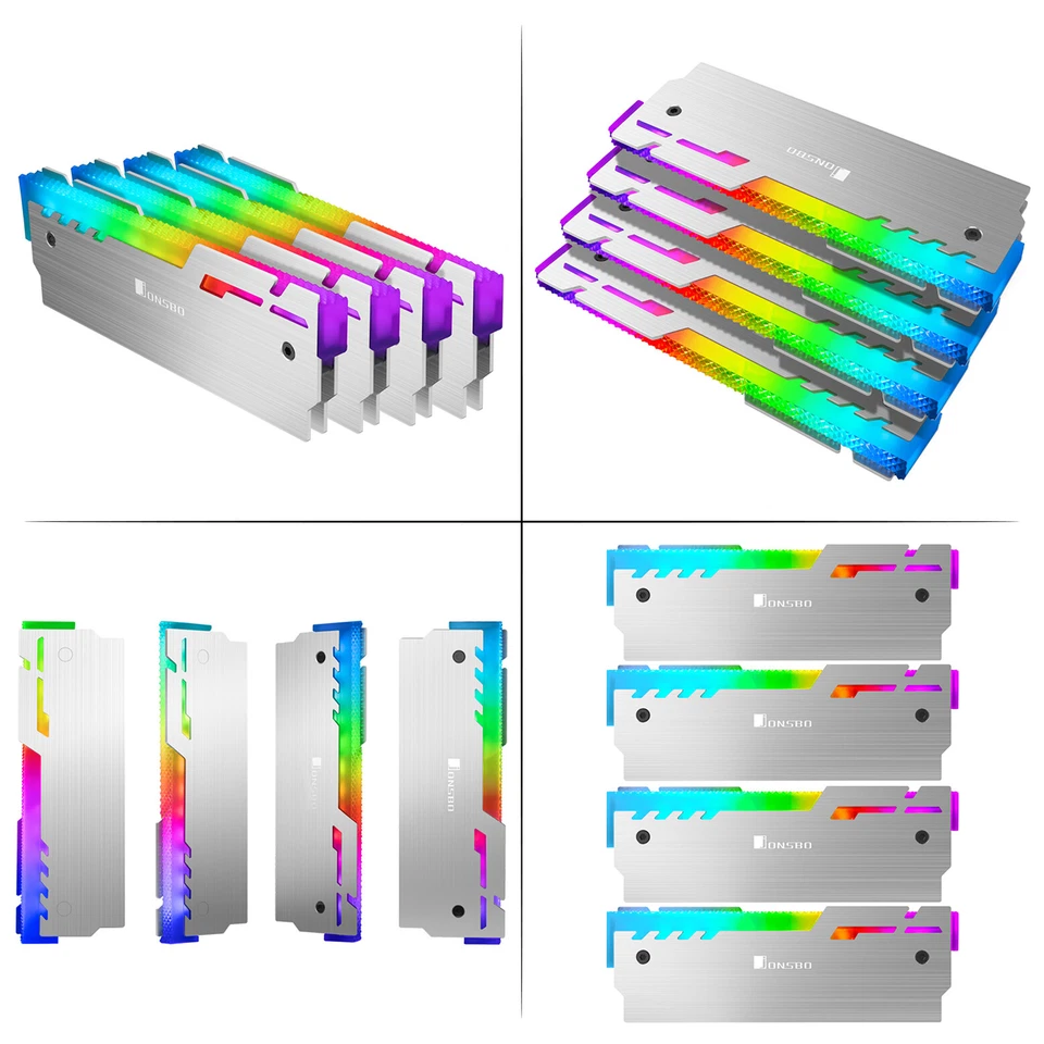 RGB Memory Cooler 5V 3-pin Addressable LED Aluminum Radiator RAM Cooling 2-Pack - Image 4 of 4
