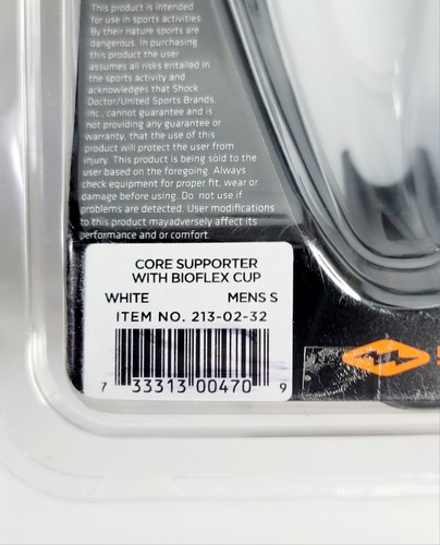 Shock Doctor Adult Baseball Core Supporter with WHITE BioFlex Cup 213-02-32 NEW - Picture 11 of 24