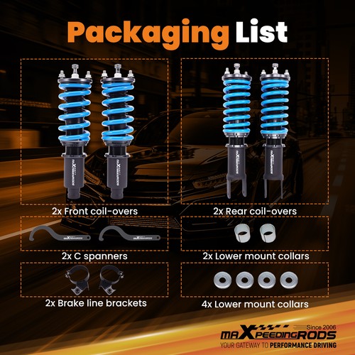 MaXpeedingrods T6 Coilovers 24 Way Damper For Honda Civic 92-00 Integra 94-01 - Picture 9 of 12