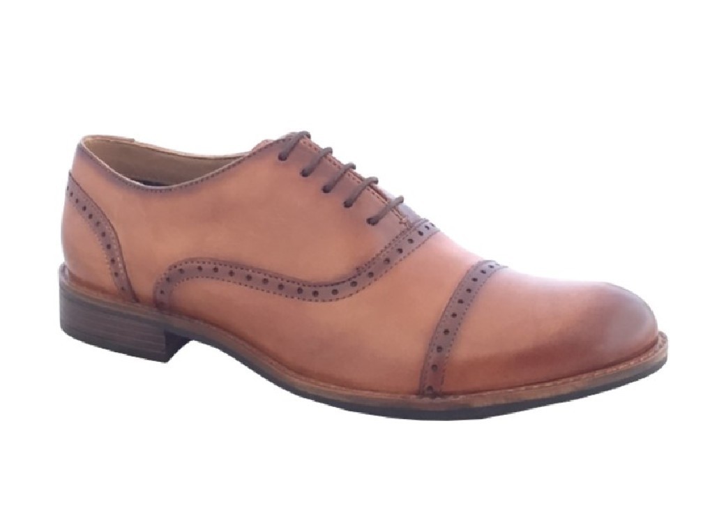 Herren Smart Fashion Tan Leder Capped Brogue Schuhes Herren Smart Schuhes Fashion Tan Leder Capped Brogue Schuhes Smart 90e223