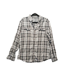 GEORGE Men Flannel Shirt Fall Winter Button-Down Pocket Plaid LARGE 42-44 