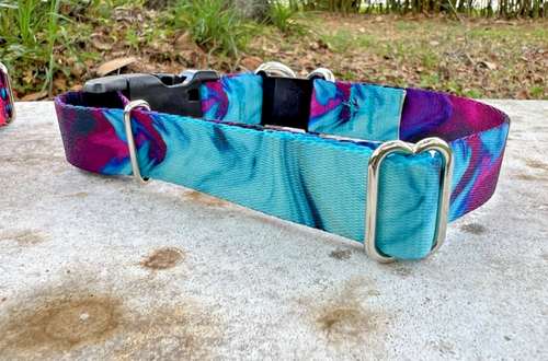 1 inch wide Breakaway Dog Collar for Large Dogs - Purple and Teal Made in USA - Picture 4 of 4