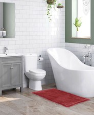 Seville Cotton Chenille Bath Rug Extra Soft Mat Olivia Gray 17 x 24", 20 x 32"