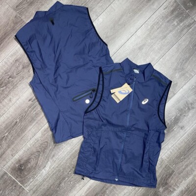 Asics Metarun Navy Blue Nylon Ripstop Gilet Bodywarmer BNWT