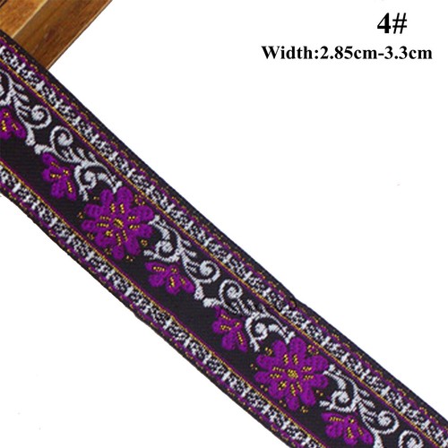 1 Roll Vintage Floral Brocade Jacquard Ribbon Trim Fringe DIY Upholstery Crafts - Picture 5 of 19