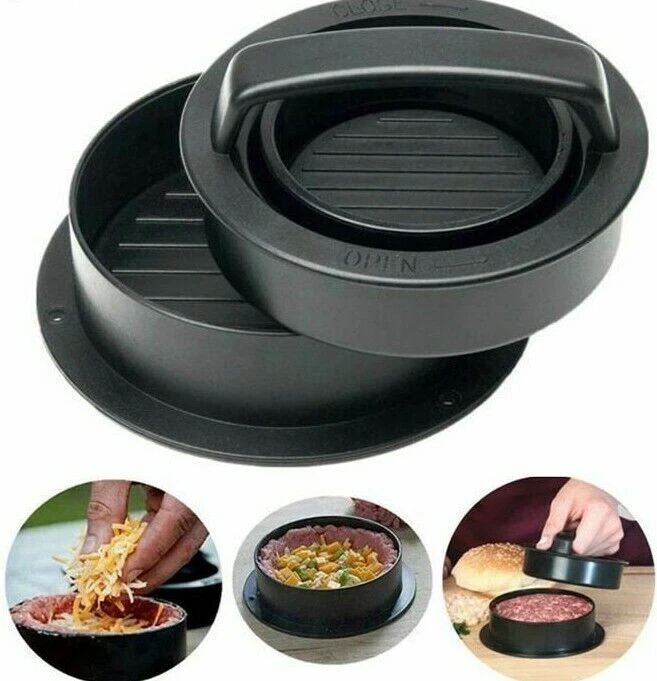 Molde para hacer hamburguesas 3 en 1 ABS antiadherente plástico carne barbacoa