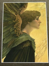 Art Nouveau Angel Print - Elegant Vintage Style Illustration Poster 18x24in