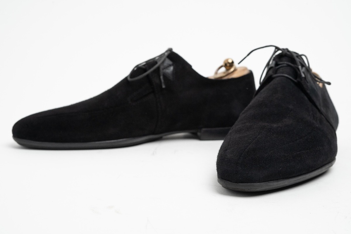 Cesare Paciotti Derby Black Suede Oxford Shoes Made Italy  display picture 1