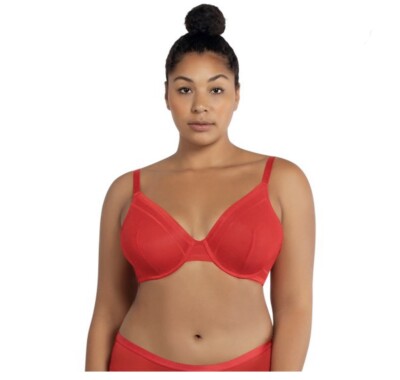 PARFAIT Maya Full Figure Unlined Plunge Everyday Bra 38DD Red