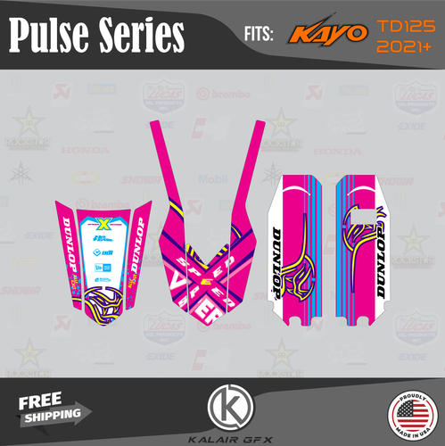 Graphics Kit for Kayo Pit bike TD125 (2021+) Pulse - MAGENTA - Picture 4 of 6