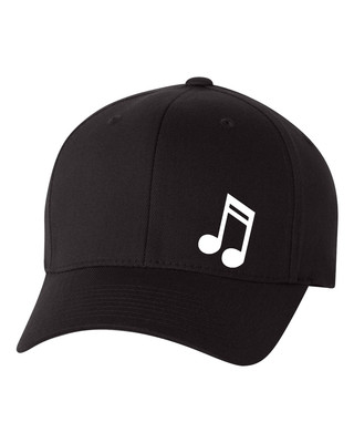 MUSIC NOTE DJ LOVE CURVED or FLAT BILL FLEXFIT HAT ***FREE SHIPPING in BOX***