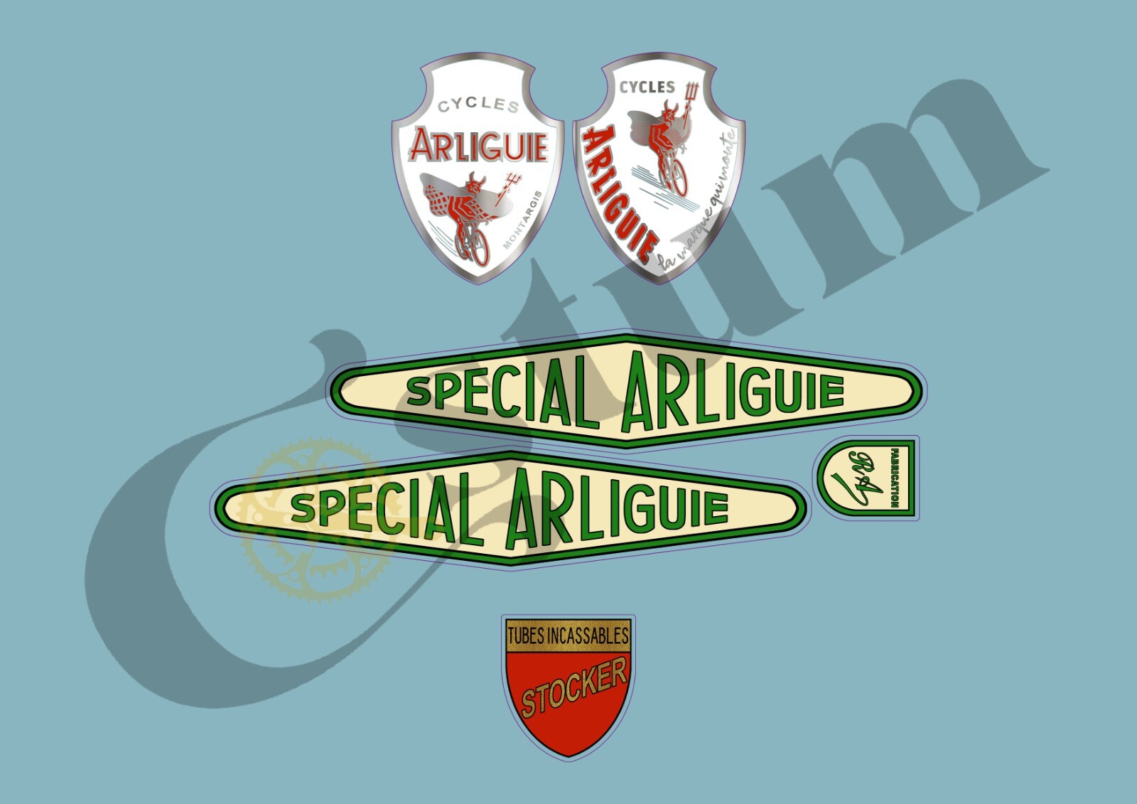 Decals ARLIGUIE vélo de collection vinyle haute finition série ARLI101