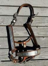 BLUE RIBBON TACK Light Oil Western Show Halters HORSE SIZE