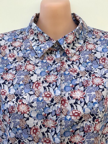 SPORTSCRAFT *Liberty Fabric* 100% Cotton Floral Button Front Longsleeve Shirt 18 - Picture 2 of 12