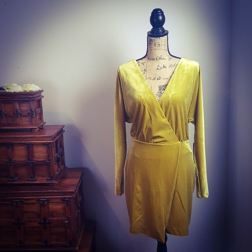 Revolve LPA Mustard Velvet Long Sleeve 