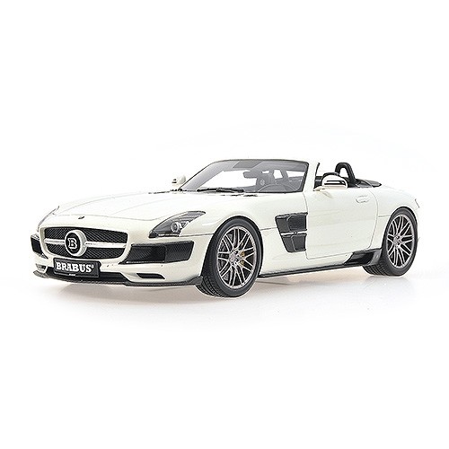 Mercedes-Benz BRABUS 700 AMG BITURBO SLS Roadster 2013 white 1:18 Minichamps NEW - Afbeelding 10 van 12