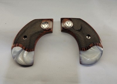 Ruger Wrangler Birdshead Rosewood Grips with Pearl Acrylic and Black Ruger 