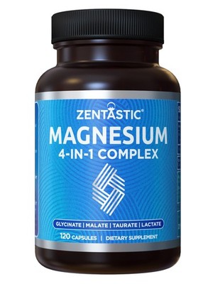 Zentastic Magnesium Complex 4-in-1 Supplement   Magnesium Glycinate, Malate, ...